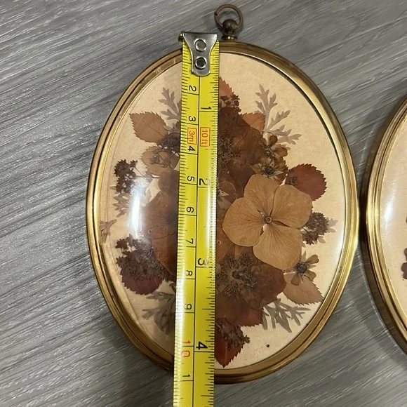 🖤Vtg 1960s Dried flowers frame wall decor set - Picture 10 of 14